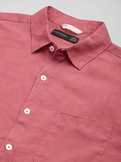 Men’s Linen Regular Fit Full Sleeve Shirt Red