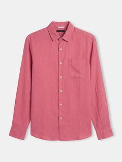 Men’s Linen Regular Fit Full Sleeve Shirt Red
