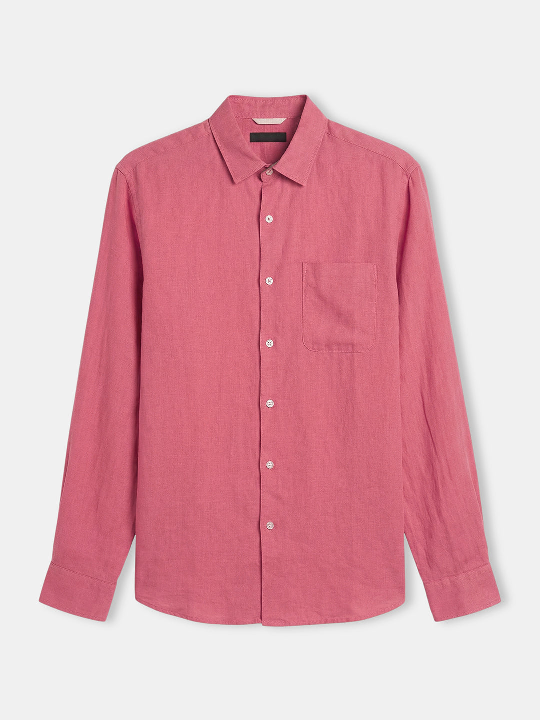 Men's Red 100% Linen Regular Fit Shirt