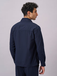 Men’s Cotton Linen Regular Fit Jacket Navy