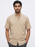 Men's Natural Oxford 100% Cotton Regular Fit Shirt