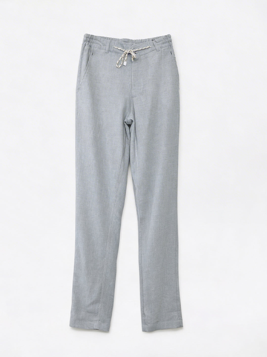Men's Grey Cotton Linen Regular Fit Pant