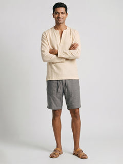 Men's Offwhite 100% Cotton Regular Fit Shirt