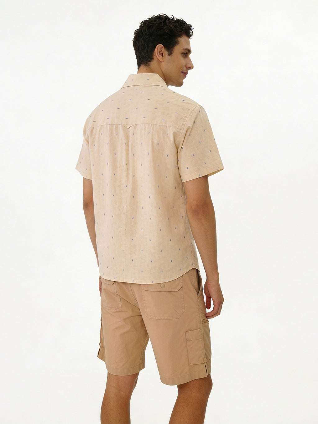 Men's Offwhite Cotton Polyester Loose Fit Shirt