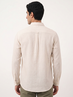 Men's Offwhite Linen Lyocell Regular Fit Shirt