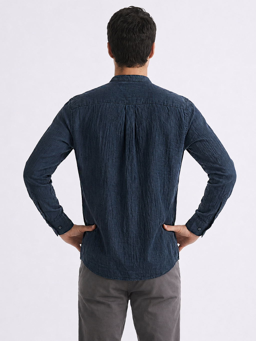 Men's Navy 100% Cotton Regular Fit Shirt