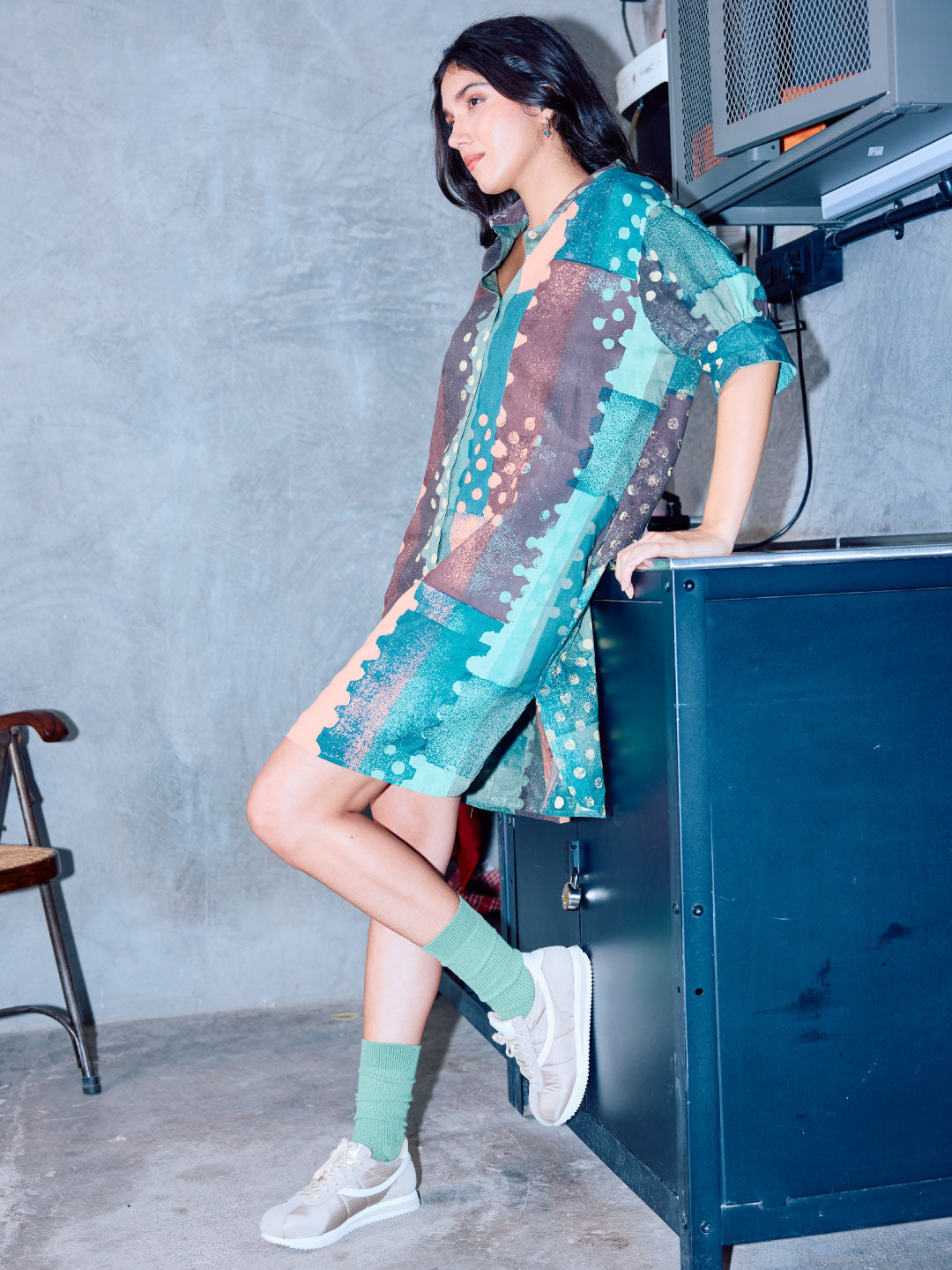 Women's Multi 100% Cotton Boxy Fit Dress