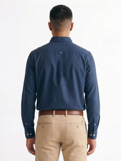 Men's Navy Oxford 100% Cotton Regular Fit Shirt