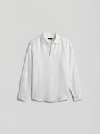 Men's White 100% Linen Regular Fit Shirt