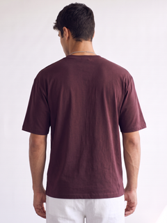 Men's 100% Cotton Relax Fit Tshirt Wine