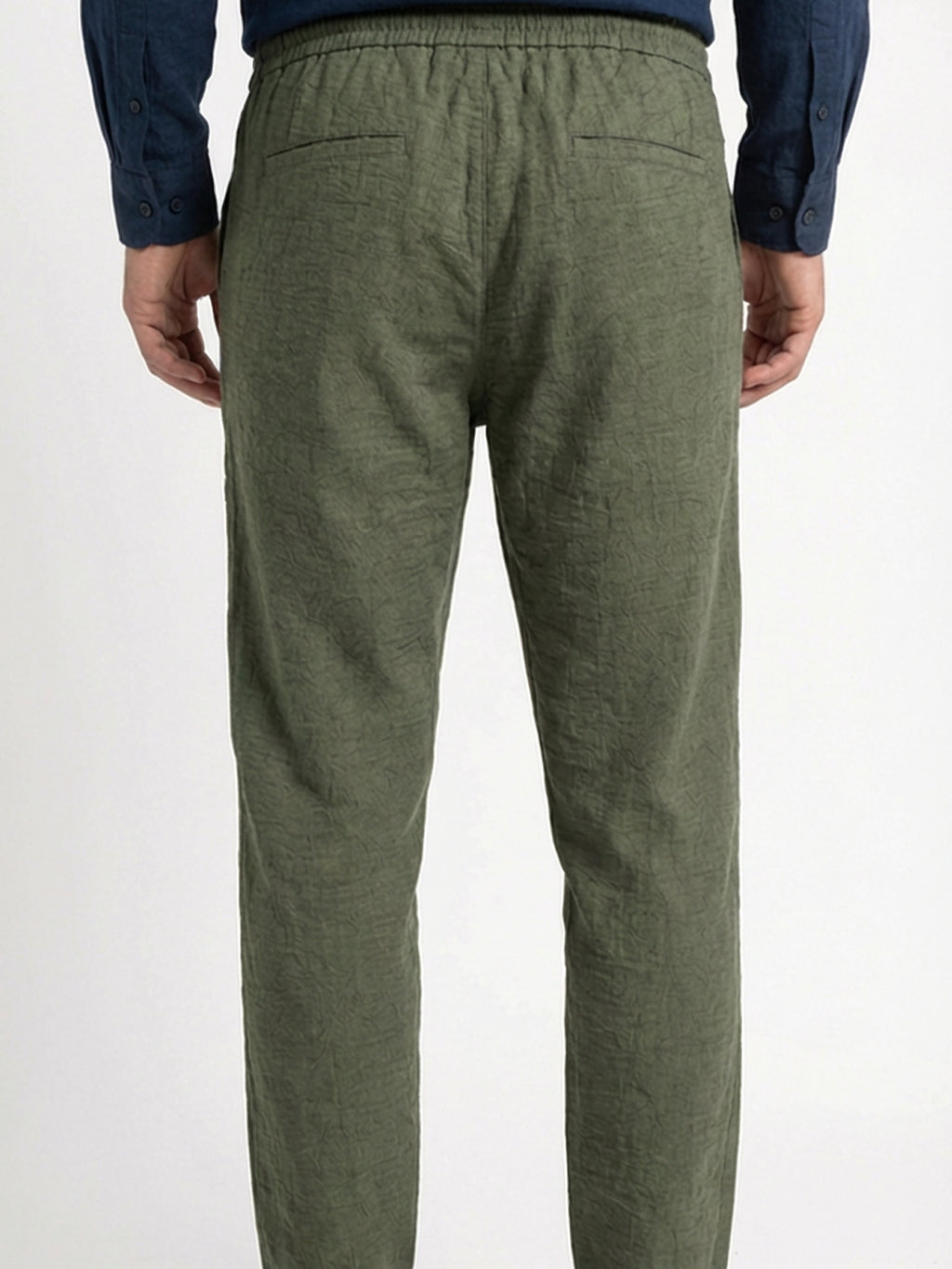 Men's Olive 1 100% Cotton Regular Fit Pant