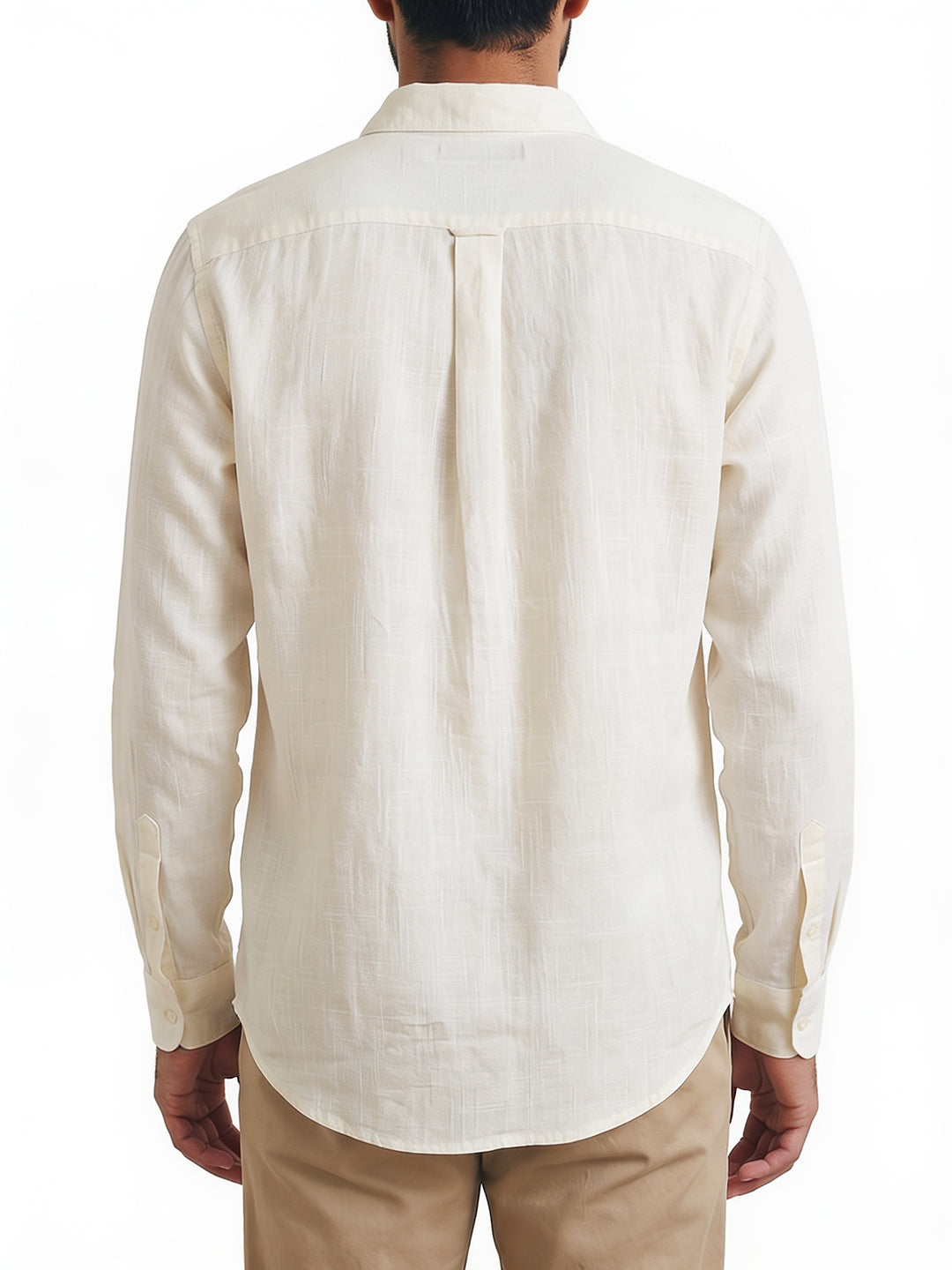 Men's Offwhite 100% Cotton Regular Fit Shirt