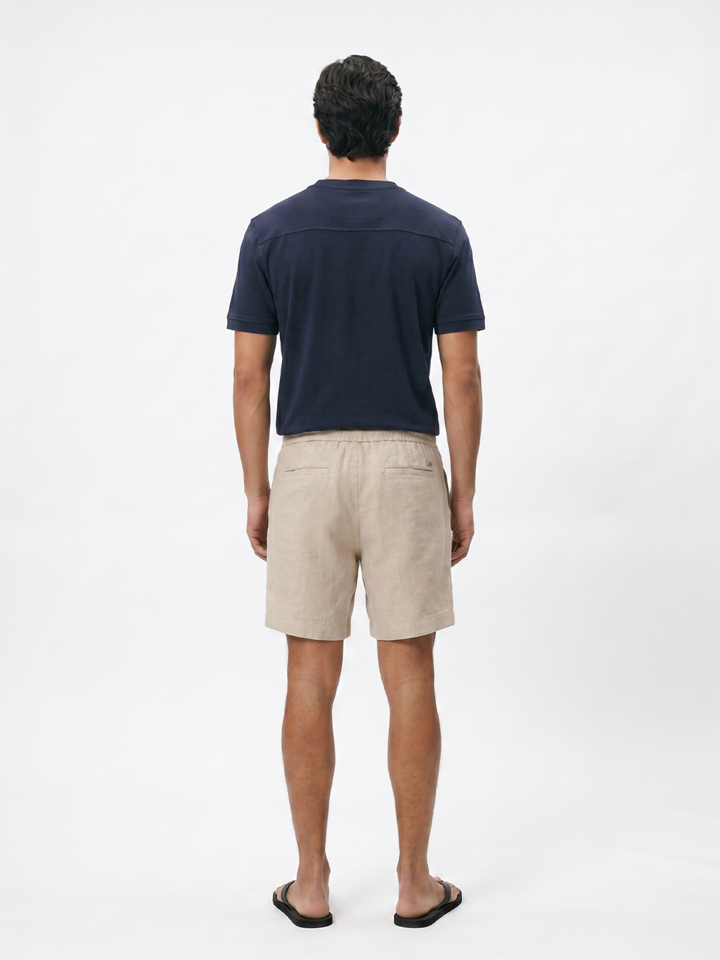 Men's Natural Cotton Linen Regular Fit Shorts