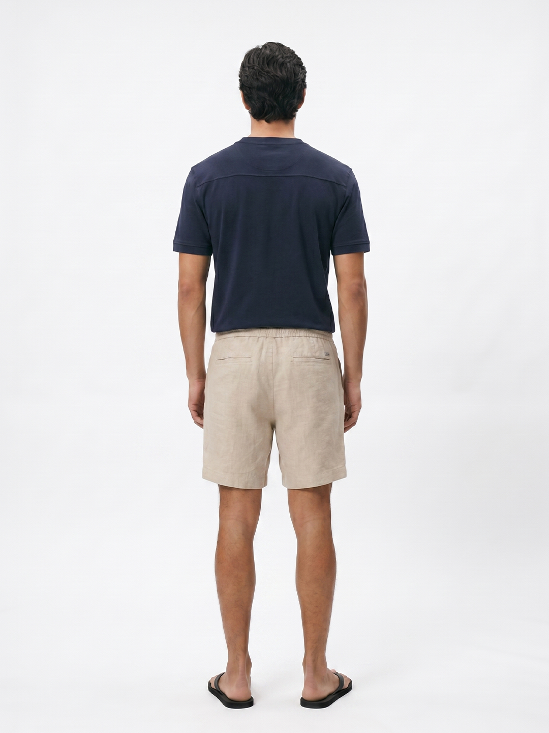 Men's Natural Cotton Linen Regular Fit Shorts