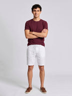 Men's Wine Cotton Bamboo Elastane Regular Fit Tshirt