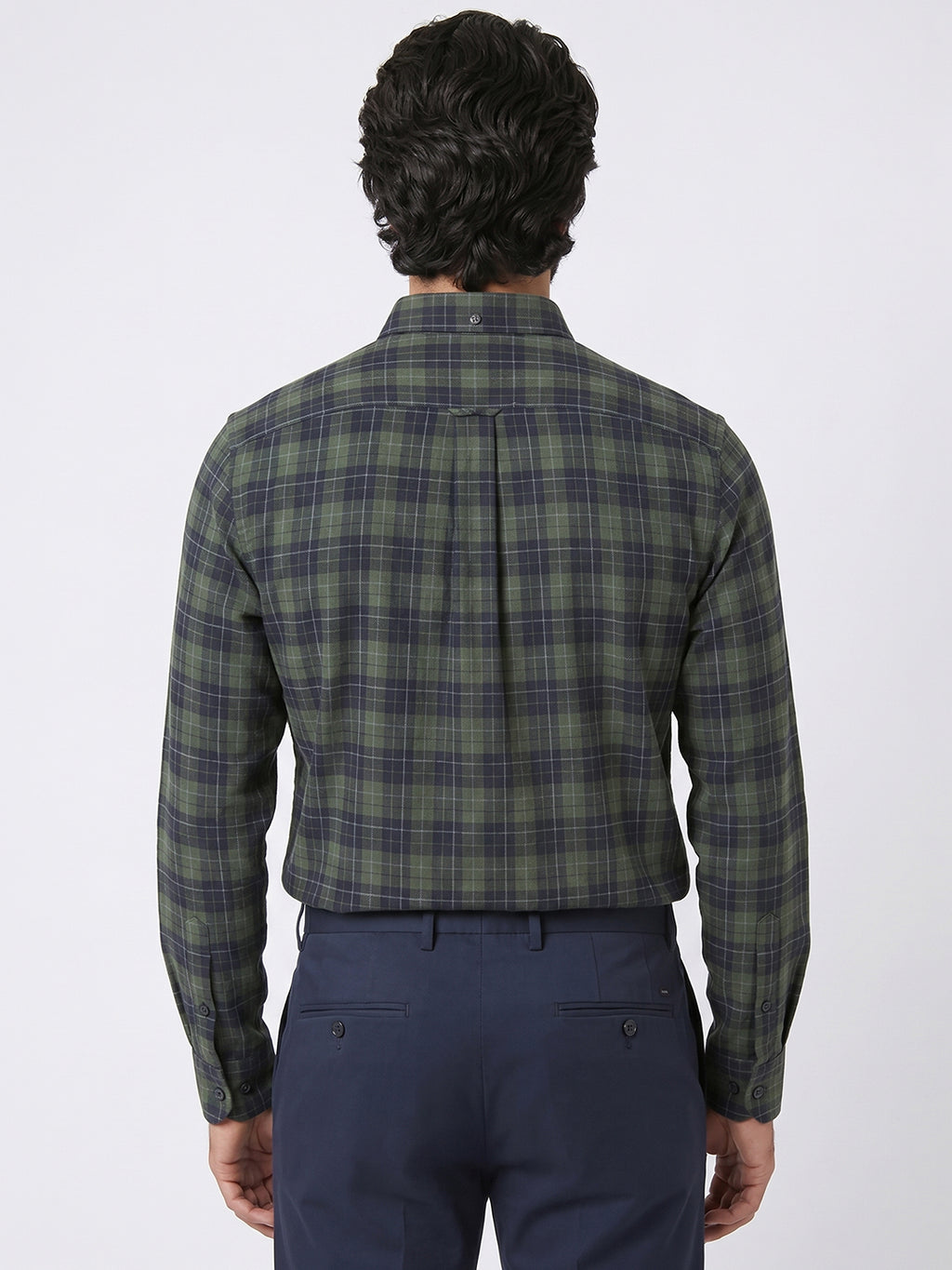 Men's Green 100% Cotton Regular Fit Shirt