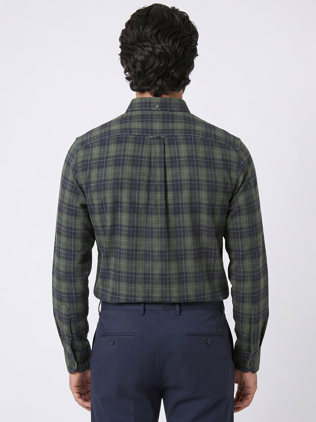 Men's Green 100% Cotton Regular Fit Shirt