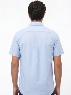 Men’s Cotton Regular Fit Oxford Half Sleeve Shirt Sky