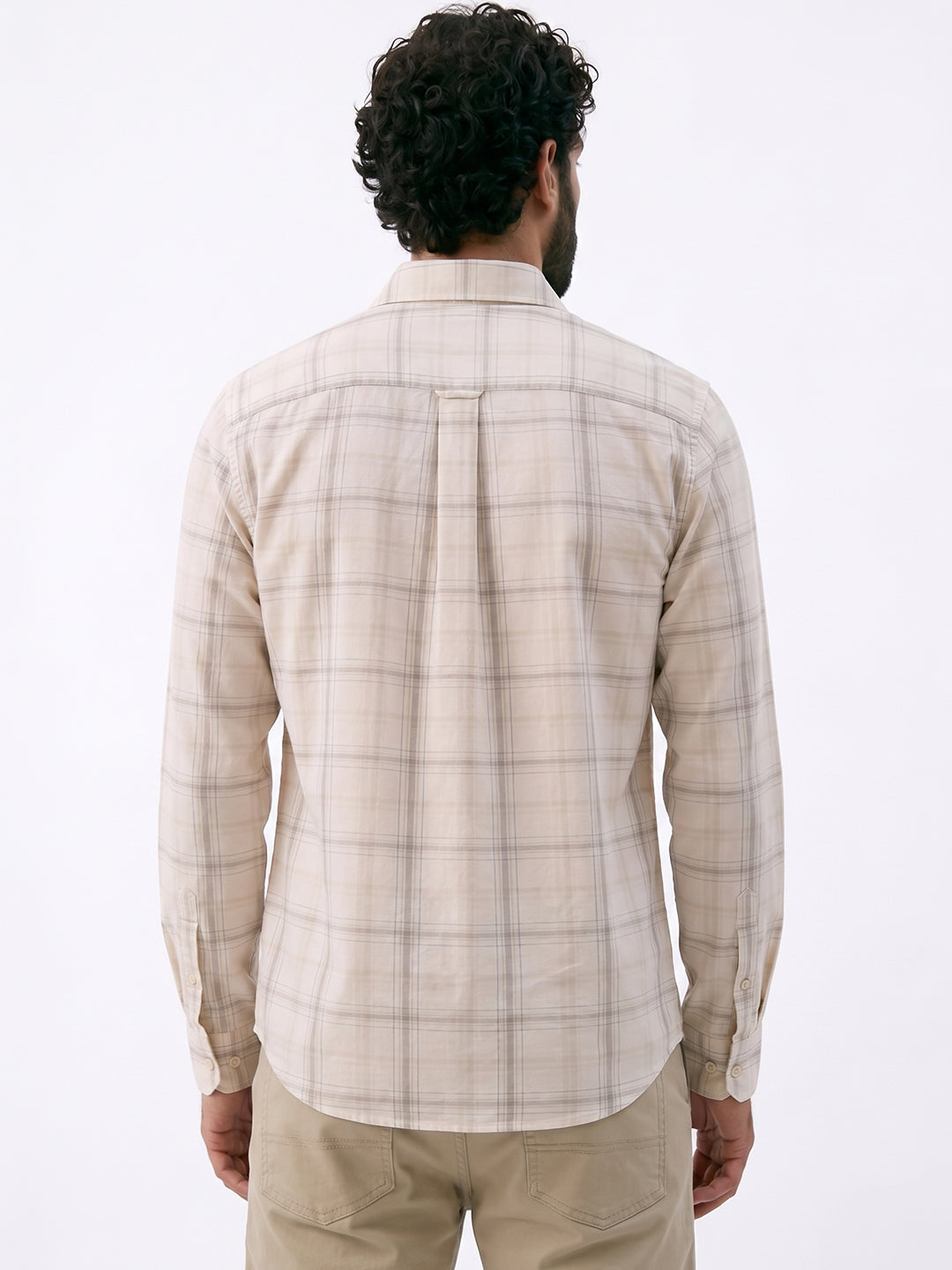 Men's Offwhite 100% Cotton Regular Fit Shirt