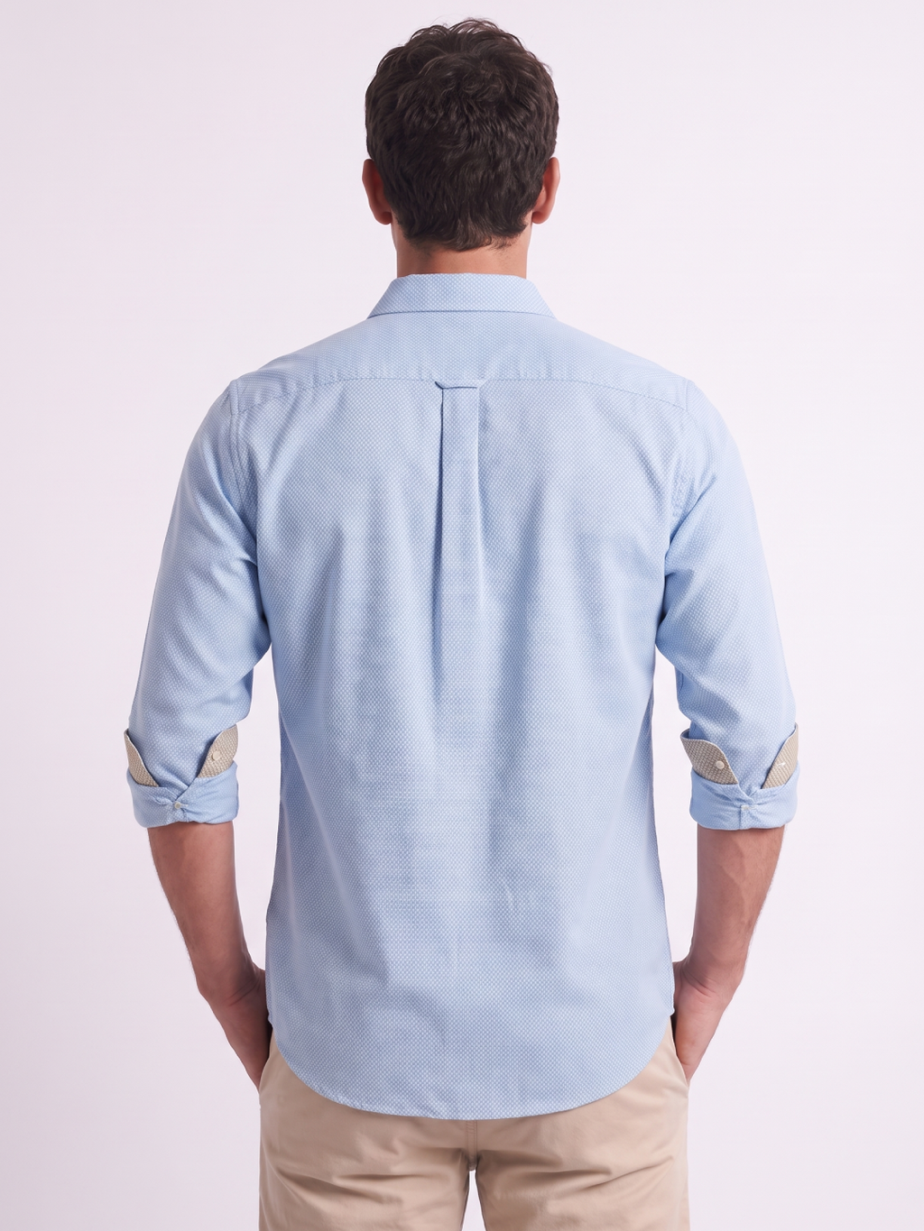 Men's 100% Cotton Regular Fit Shirt Sky