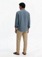 Men's Khaki 100% Cotton Regular Fit Pant
