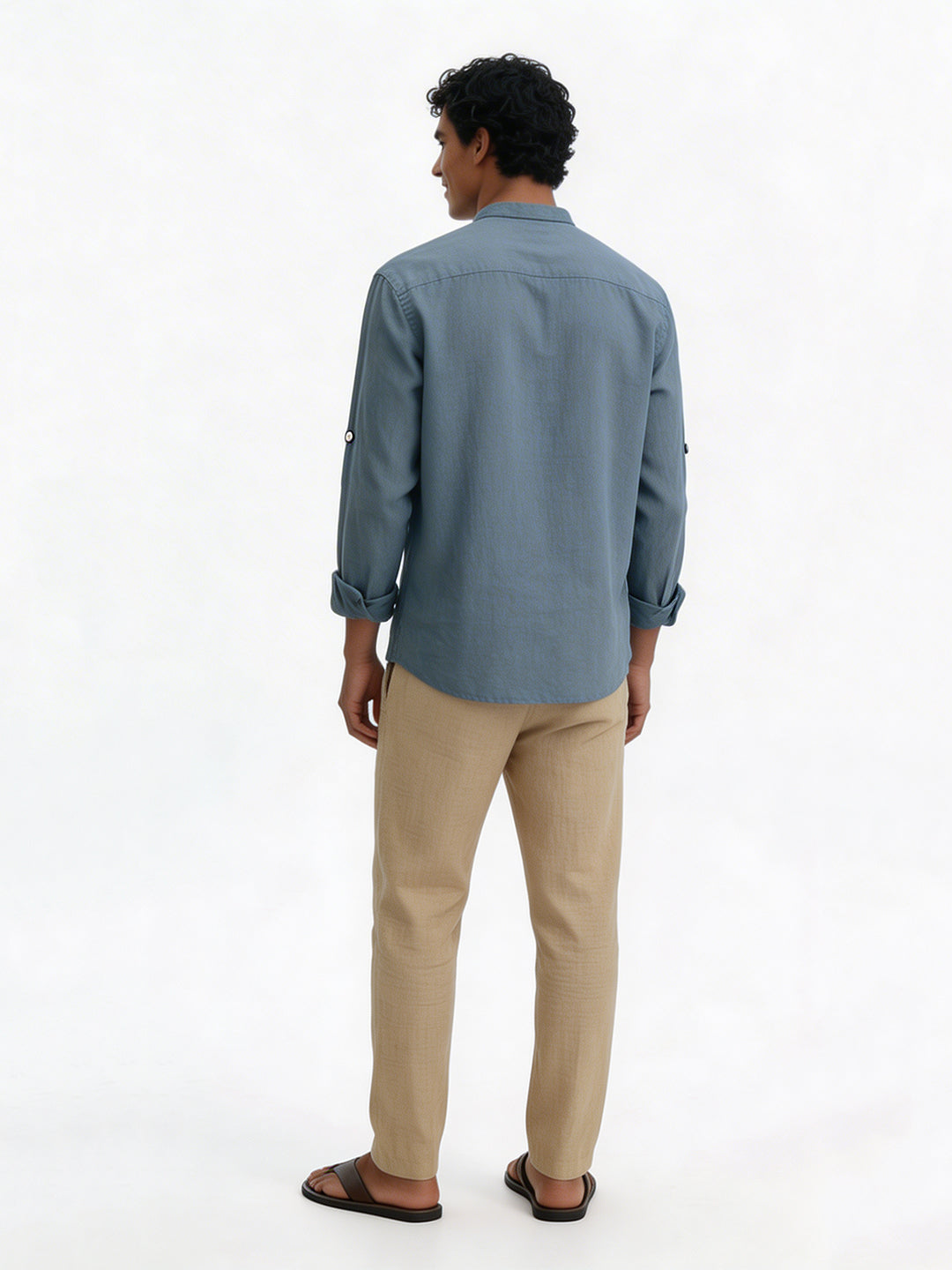 Men's Khaki 100% Cotton Regular Fit Pant
