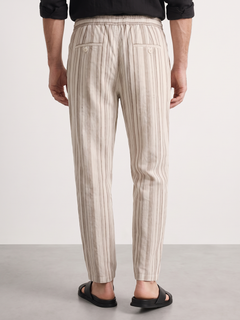 Men's Brown 100% Cotton Regular Fit Pant
