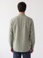 Men's Olive Tencel Linen Regular Fit Shirt