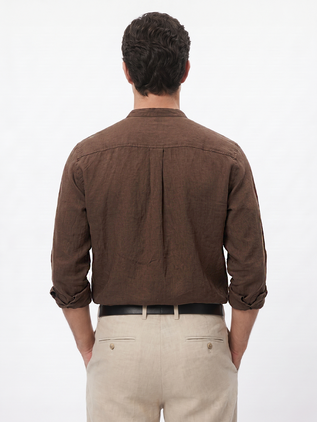 Men's Brown 100% Cotton Regular Fit Shirt