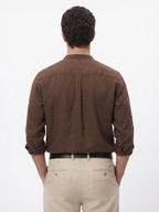 Men's Brown 100% Cotton Regular Fit Shirt