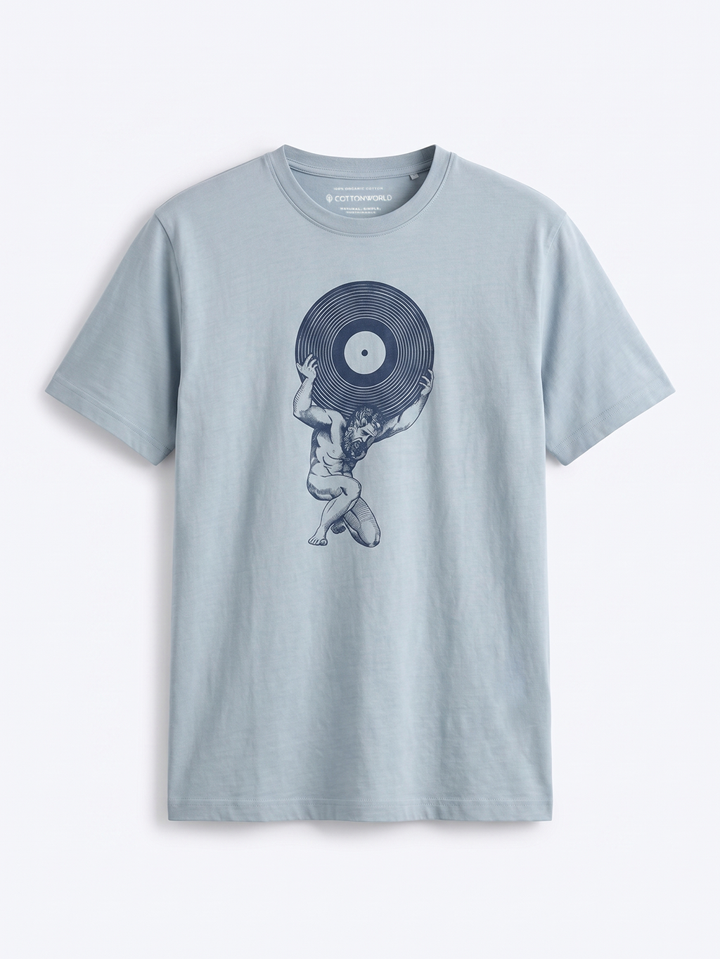 Men's Blue 1 100% Organic Cotton Regular Fit Tshirt