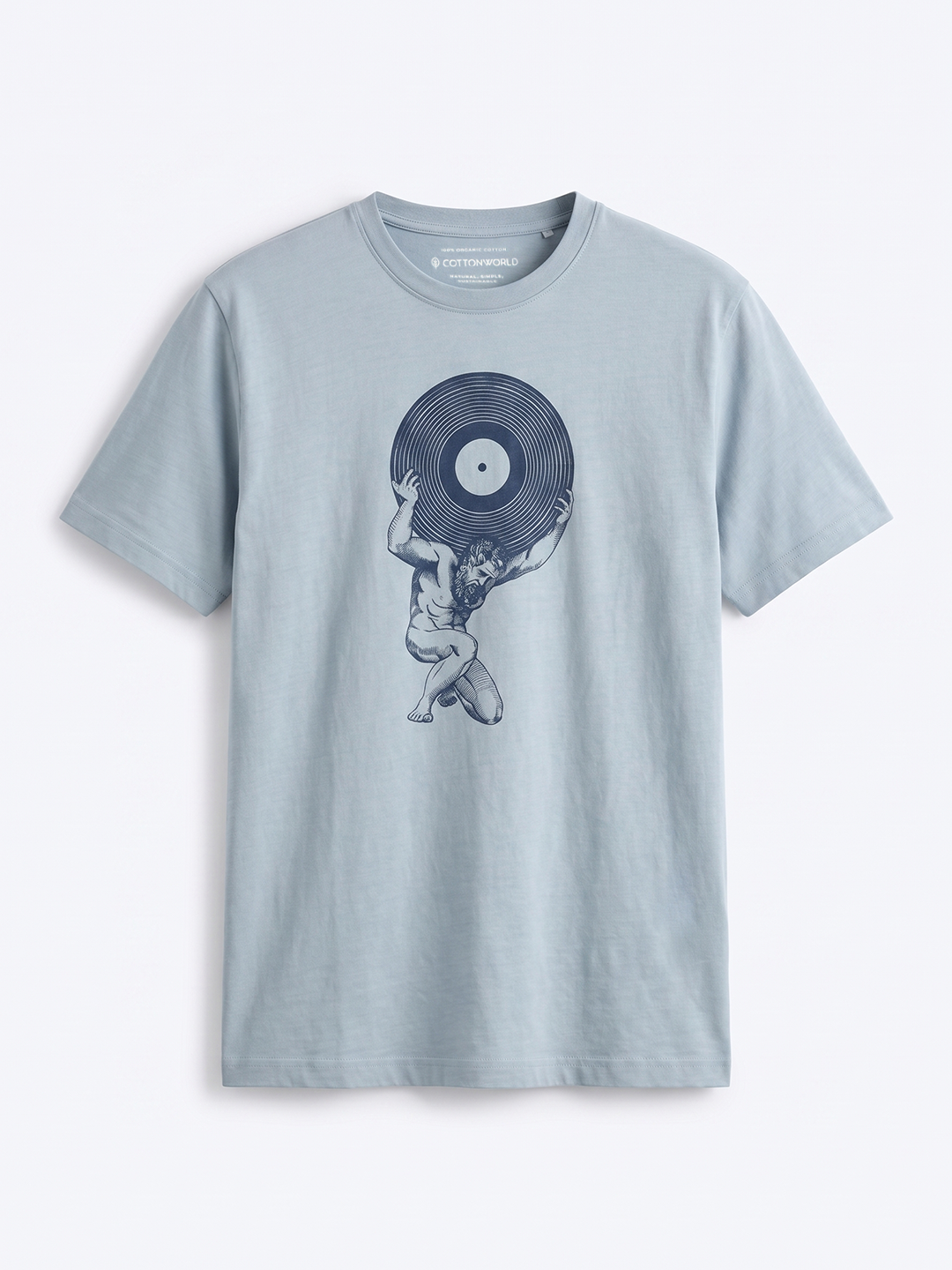 Men's Blue 1 100% Organic Cotton Regular Fit Tshirt