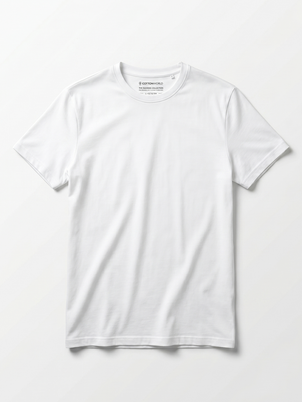 Men's White Cotton Bamboo Elastane Regular Fit Tshirt