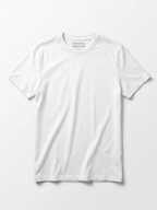 Men's White Cotton Bamboo Elastane Regular Fit Tshirt