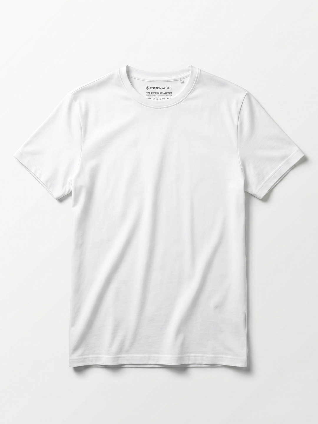 Men's White Cotton Bamboo Elastane Regular Fit Tshirt