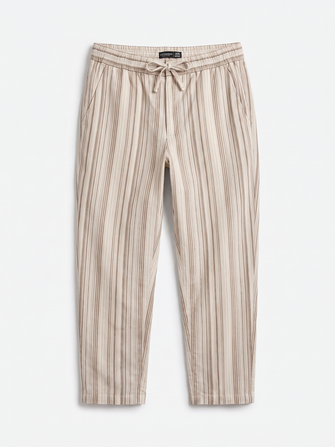 Men's Brown 100% Cotton Regular Fit Pant