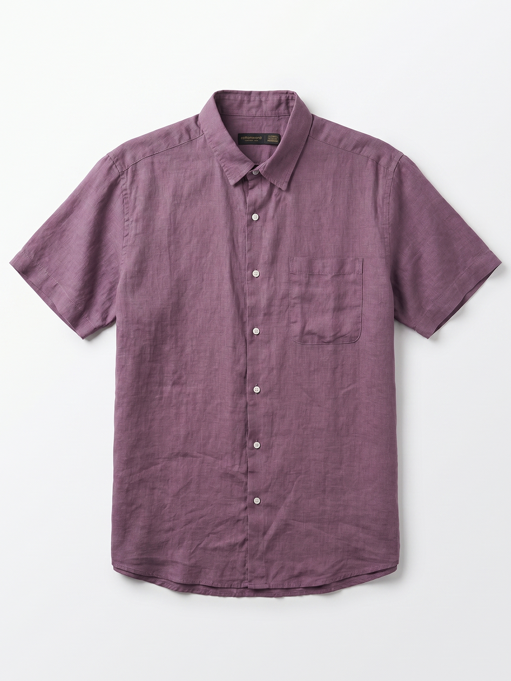 Men's Grape 100% Linen Regular Fit Shirt