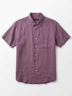 Men's Grape 100% Linen Regular Fit Shirt