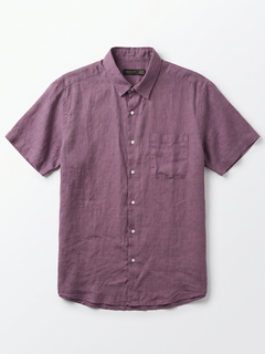 Men's Grape 100% Linen Regular Fit Shirt