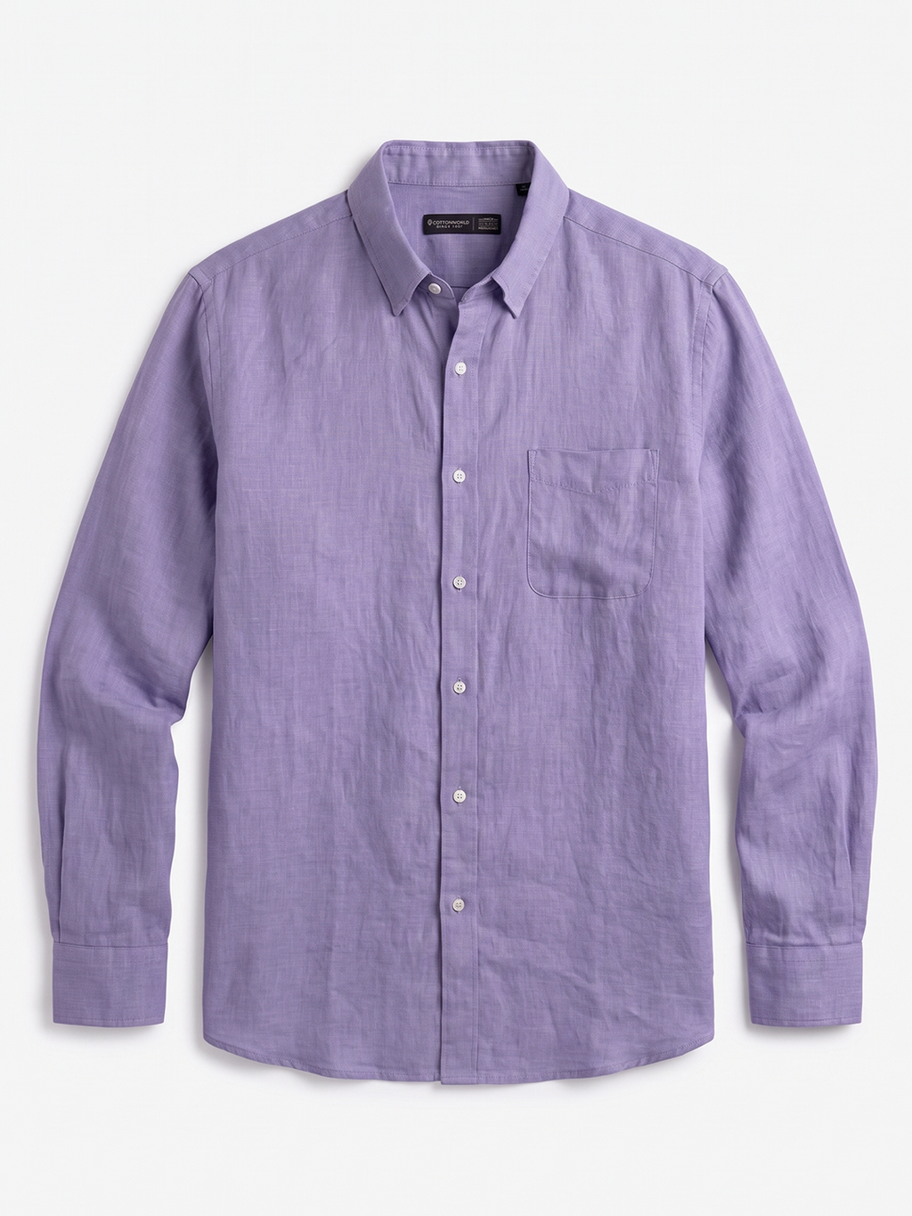 Men's Lilac 100% Linen Regular Fit Shirt