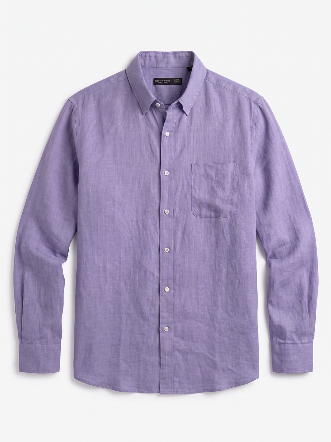Men's Lilac 100% Linen Regular Fit Shirt