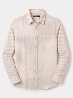 Men's Offwhite Linen Lyocell Regular Fit Shirt