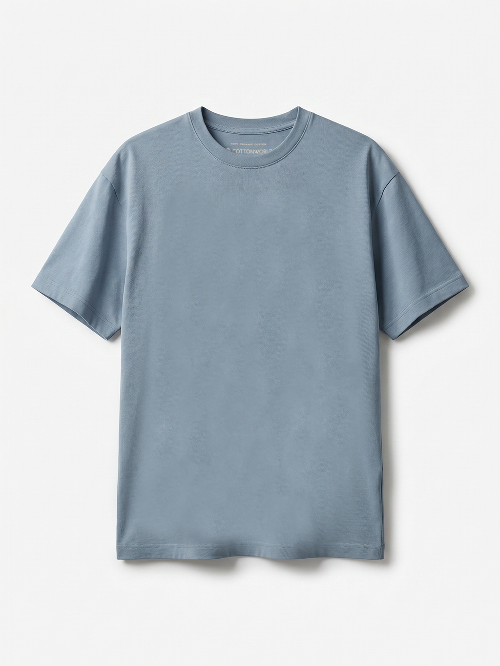 Men's Blue 100% Organic Cotton Regular Fit Tshirt