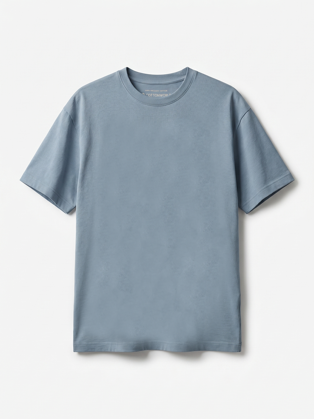 Men's Blue 100% Organic Cotton Regular Fit Tshirt