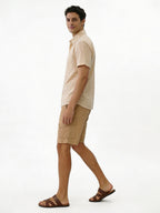 Men's Offwhite Cotton Polyester Loose Fit Shirt