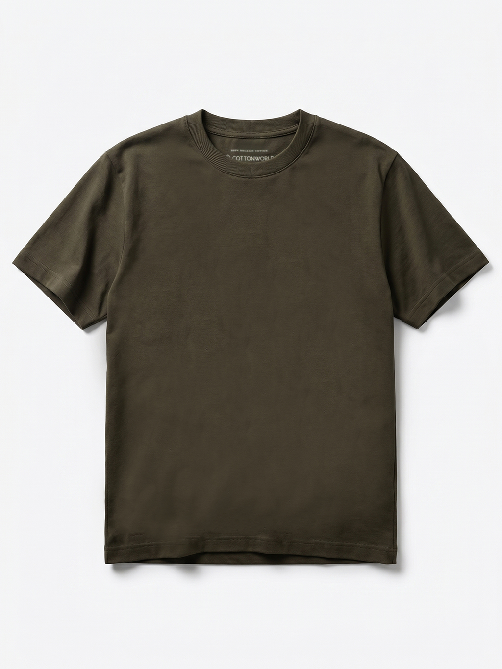 Men's Brown 100% Organic Cotton Regular Fit Tshirt