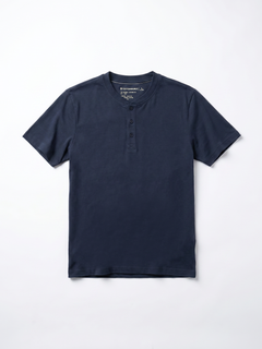 Men's Navy Cotton Elastane Slim Fit Tshirt