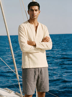 Men's Offwhite 100% Cotton Regular Fit Shirt