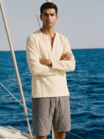 Men's Offwhite 100% Cotton Regular Fit Shirt