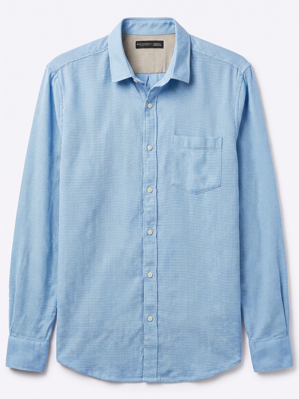 Men's 100% Cotton Regular Fit Shirt Sky